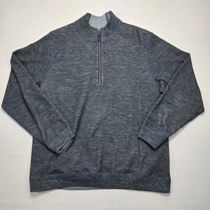 Tommy Bahama Quarter Zip Reversible Pullover Textured Marlin Logo Sweater‎ Mens